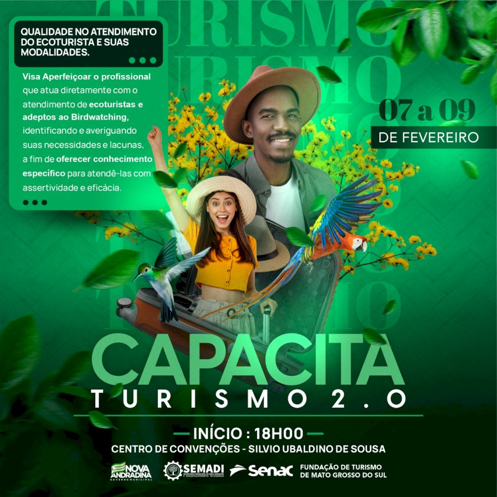 Nova Andradina abre curso gratuito na área do turismo